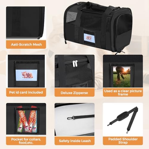 Large Soft Cat Carrier Up to 28 Lbs, Washable Pet Bag Medium to Big Pets - Image 7