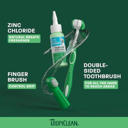 TropiClean Fresh Breath Dog Tooth Brushing Kit for Large Dogs - Image 5