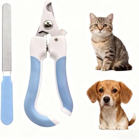 Pets Nail Clippers and Trimmers-with Safety Guard to Avoid Overcutting, Free Nail File, Razor Sharp Blade-Professional Grooming Tool for Pets,Suit for Dogs and Cats by Natunofu