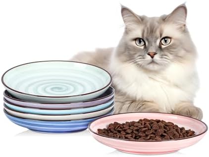 Selamica 6 Inch Ceramic Cat Bowls, Set of 6, Gradient Color by Selamica