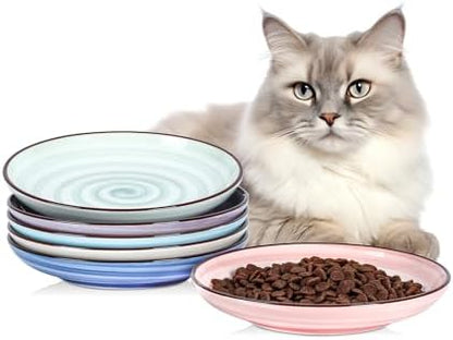 Selamica 6 Inch Ceramic Cat Bowls, Set of 6, Gradient Color by Selamica