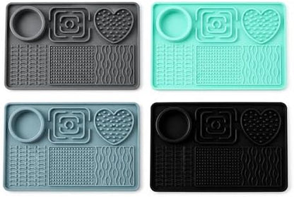 6-Zone Dog Lick Mat & Slow Feeder – Silicone Enrichment Feeding Mat for Dogs & Cats – Anxiety Relief, Slows Eating, Suction Cup, Dishwasher Safe – BPA Free Pet Feeding Mat (Grey) - Image 4