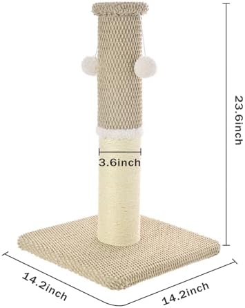 Made4Pets Cat Scratching Post with Sisal & Carpet for Indoor Cats, 23.6" - Image 6
