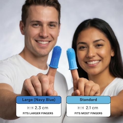 Jasper Dog Toothbrush, 360° Finger Toothbrush for Dogs & Cats, Blue 4-Pack - Image 4