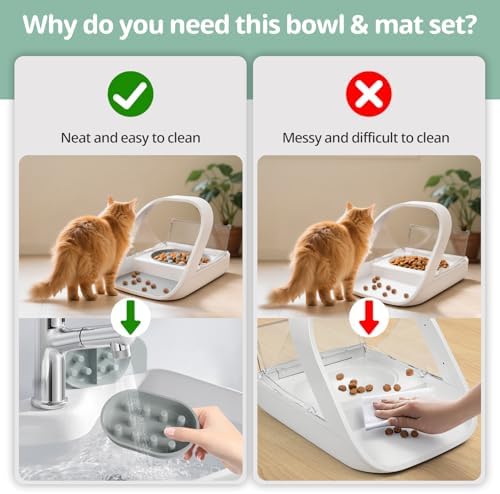 Slow Feeder Bowl for Automatic Microchip Cat Pet Feeder, Helps Prevent Bloat & Improve Digestion, Easy to Clean, Slow Feeder Bowls & Mat - Image 7