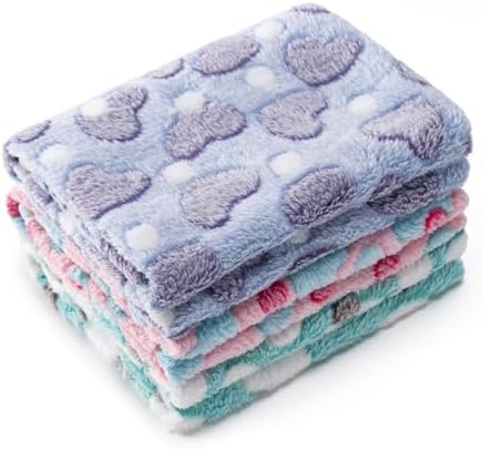 1 Pack 3 Blankets for Dog Puppy Cat (Medium 30x20'', Purple, Pink, Green) by CADONO