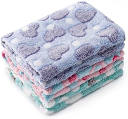 1 Pack 3 Blankets for Dog Puppy Cat (Medium 30x20'', Purple, Pink, Green) by CADONO