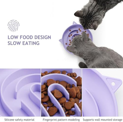 Coomazy Slow Feeder Cat Bowl Silicone Pet Puzzle Feeder for Slow Eating - Image 3