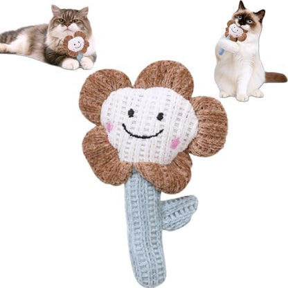 Cat Toy Kicker Pillows, Plush Catnip Cat Toys Interactive Cat Toy for Kitten Felines Chew Enrichment, Soft Flower-Shaped 5.91” Size for Bored Indoor Adult Cat Cuddle Teething Scratch Play by ElectsparkPetPlaythings