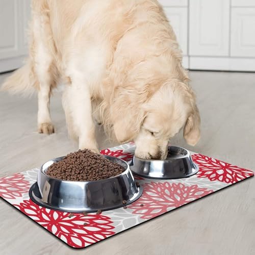 Dog Food Mat for Floors, Absorbent Pet Cat Food Bowl Mat, 12x20 in - Image 3