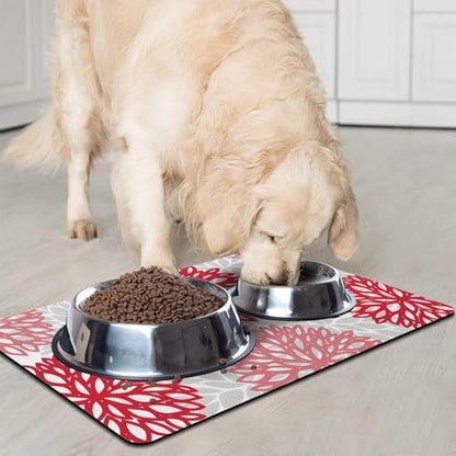 Dog Food Mat for Floors, Absorbent Pet Cat Food Bowl Mat, 12x20 in - Image 3