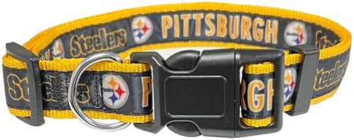 Pets First NFL Pittsburgh Steelers Licensed PET COLLAR, Small - Heavy-Duty, Strong, and Durable Dog Collar. Available in 31 Football Teams and 4 Sizes by PETSFIRST