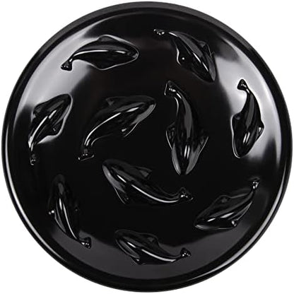 Slow Feeder Bowl for Cats and Small Dogs,Cilkus Fish Pool Design, Fun Interactive Bloat Stop Puzzle Feeder Bowl Healthy Eating Diet Made of Melamine Food Grade Material Dishwasher Safe (Black) by Cilkus