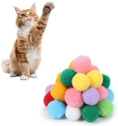 30 Pcs Premium Silent Cat Pom Pom Balls, 1.2in Cat Toy Ball by Unknown