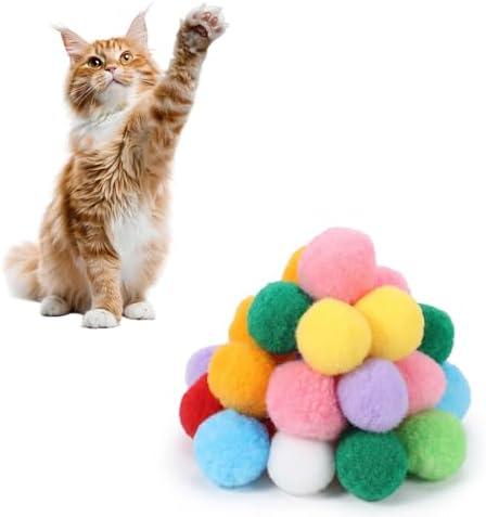 30 Pcs Premium Silent Cat Pom Pom Balls, 1.2in Cat Toy Ball - Image 7