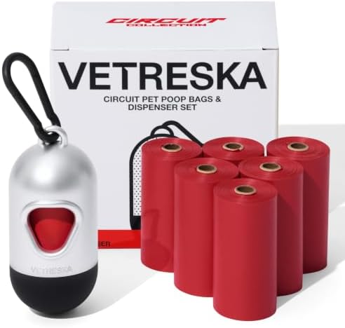 VETRESKA Dog Poop Bag Dispenser with Champagne Scented Poop Bags, 105 Bags by VETRESKA