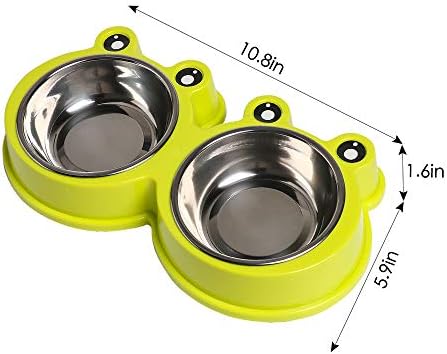 Stainless Steel Dog Cat Food and Water Bowls, Non-Slip Double Pet Feeder - Image 2