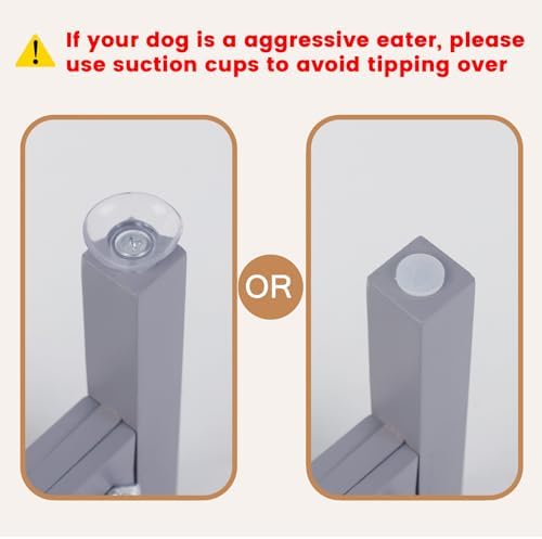 Elevated Dog Bowl Stand Adjustable Dog Food Holder 7”H Small Grey - Image 5