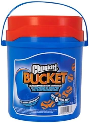 Chuckit! Ultra Ball Dog Toy with Cleaning Bucket, Medium 2.5-in, 8-Pack - Image 2