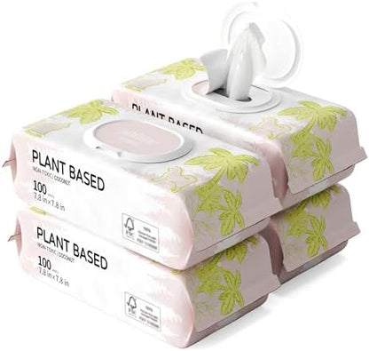 IMMHABI 400 Count Hypoallergenic Dog Wipes, Coconut Plant-Based Pet Wipes by IMMHABI