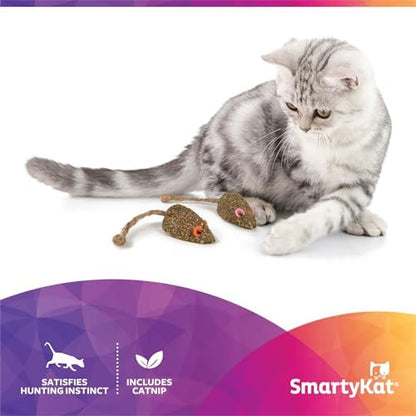SmartyKat Instincts Mouser Mayhem HappyNip Cat Toy, Compressed Catnip & Silverine-Shaped Mice, Mentally Stimulating, Durable & Less Mess, 2-Pack - Image 2