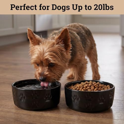 Ceramic Dog Bowl Set of 2 with Anti-Skid Base, 5.5"W x 2"H, 2 Cup Capacity - Image 3