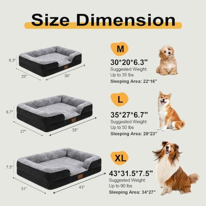 Orthopedic Dog Beds Large Sized Dog, Memory Foam Dog Bed Couch, 36"L - Image 3