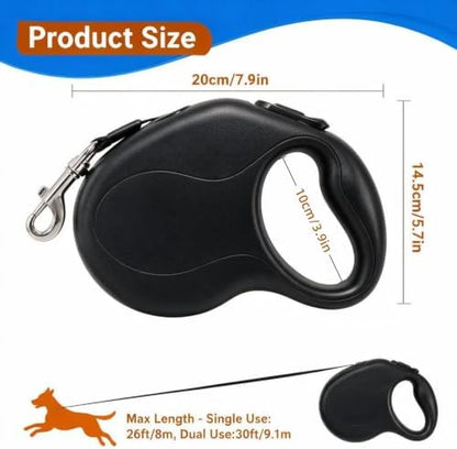30 FT Dual Retractable Dog Leash(Up to 110 LBs Each)+Poop Bags&Holder - Image 3