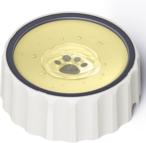 Dog Small Animals Water Bowl No Spill 70oz/2L Large Capacity Dispenser Non Slip No Splash Small Animals Bowl Pet Slow Feeder No Drip Dog Water Bowl on Vehicle for Dogs and Cats - Beige by FORWH
