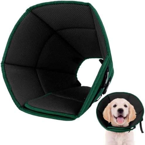 Allroaring Breathable Medium Dog Cone, Comfy Cone After Surgery Green M by Allroaring