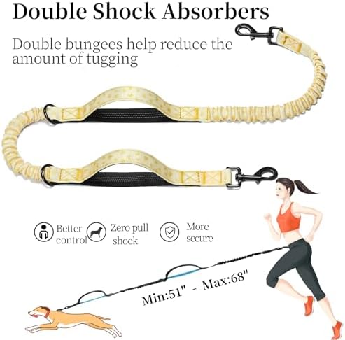 iYoShop Hands Free Dog Leash with Zipper Pouch, Yellow Heart, Large - Image 5
