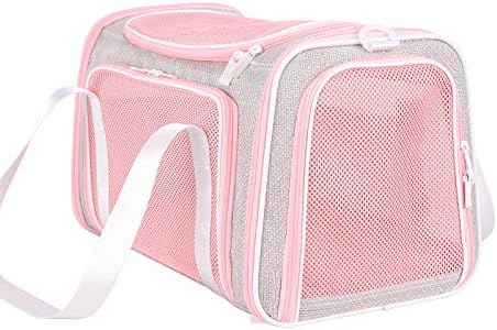 Soft Cute Travel Pet Carrier Bag for Medium Cats, Kitty and Puppy, Fantasy Pink, M by petisfam