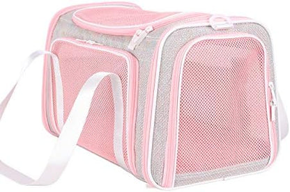 Soft Cute Travel Pet Carrier Bag for Medium Cats, Kitty and Puppy, Fantasy Pink, M by petisfam