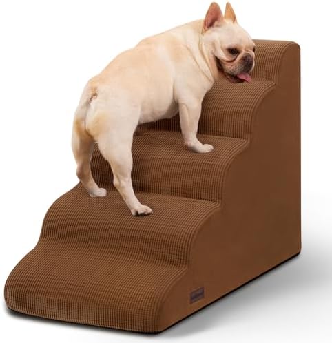 Aodisman Dog Stairs for High Bed,5-Step Pet Ramp for Small Dogs and Cats by AODISMAN