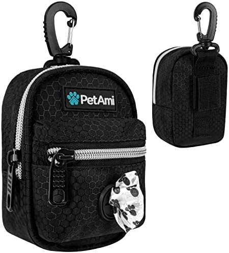 PetAmi Dog Poop Bag Holder for Leash, Waste Bag Dispenser Pet Pouch, Black by PetAmi