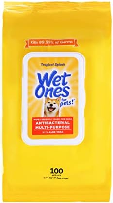 Wet Ones for Pets Multipurpose Dog Wipes, Tropical Splash, 100 Count by WetOnes