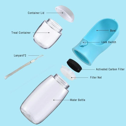 Dog Water Bottle for Walking, Portable Pet Water Dispenser, Leak-Proof Travel Bottle for Dogs and Cats Pink19 oz by CarpathianTradeCo