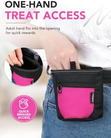1¼-Cup Magnetic Closures Dog Training Treat Pouch with Clip (Pink) - Image 3