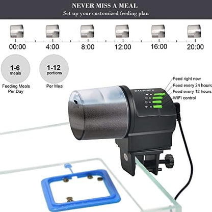 DXOPHIEX WiFi Fish Feeder Automatic Fish Feeder Automatic Dispenser - Image 5