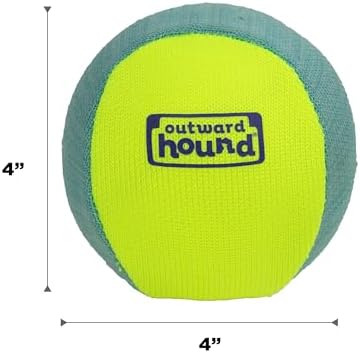 Outward Hound FlyFetch Squeak Ball Dog Toy, Extra‑Loud Squeaker, Durable Foam Core, Floats in Water, All Breeds, 4" - Image 6
