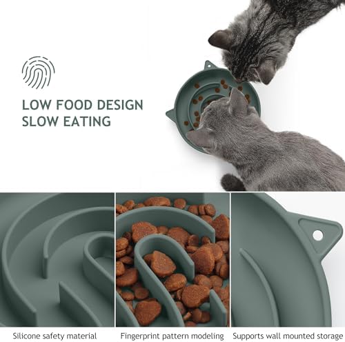 Coomazy Slow Feeder Cat Bowl Silicone Pet Puzzle Feeder for Slow Eating - Image 2