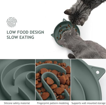 Coomazy Slow Feeder Cat Bowl Silicone Pet Puzzle Feeder for Slow Eating - Image 2