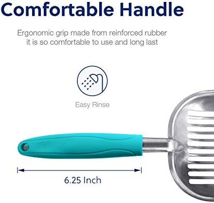 WePet Cat Litter Scoop, Aluminum Alloy Sifter, Kitty Metal Scooper, Deep Shovel, Long Handle, Poop Sifting, Kitten Pooper Lifter, Durable, Heavy Duty, for Litter Box - Image 4