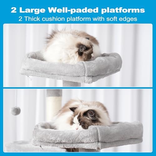 Hey-brother Cat Tree Tower with Sisal Scratching Posts, Big Condo, MPJ020W - Image 4