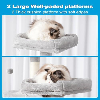 Hey-brother Cat Tree Tower with Sisal Scratching Posts, Big Condo, MPJ020W - Image 4