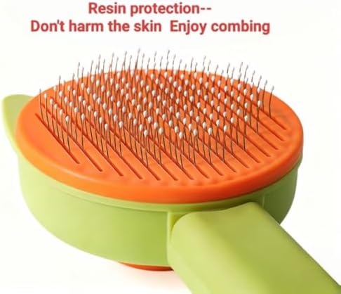 Cat Brush for Shedding, Kitten Brushes for Indoor Cats, For Long or Short Haired Cats,Cat Hair Brush Grooming Deshedding Brush for Dog Kitten Removes Loose Fur and flea removal comb, Green - Image 2