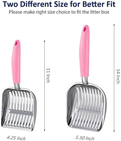 WePet Cat Litter Scoop, Aluminum Alloy Sifter, Kitty Metal Scooper, Deep Shovel, Long Handle, Poop Sifting, Kitten Pooper Lifter, Durable, Heavy Duty, for Litter Box - Image 4