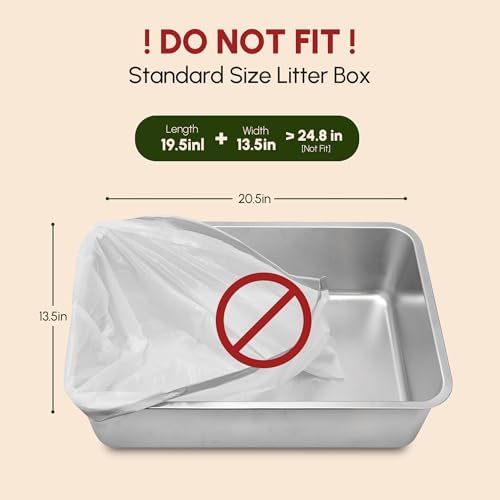 40 Count 24.8" x 12.5" Cat Litter Box Liners for Self Cleaning Litter Box, Extra Thick Heavy Duty Cat Litter Bags Replacement, 9-11 Gallons of Capacity - Image 5