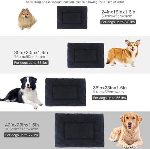 BVAGSS Reversible Dog Crate Pad, Memory Foam Pet Bed Mat, Soft Warm Machine Washable Sleeping Kennel Mattress for Small Medium Dogs XH079 (30''x20''x1.6'',Dark Grey) - Image 6