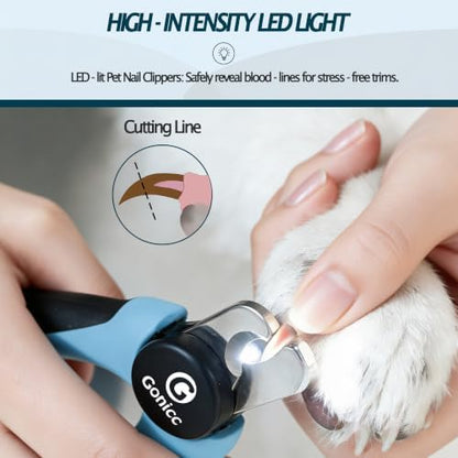 gonicc LED Pet Nail Clippers for Small Dogs and Cats - Image 2